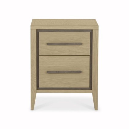 Rimini Aged Oak & Weathered Oak 2 Drawer Nightstand