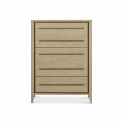 Bentley Designs Rimini Aged Oak & Weathered Oak 5 Drawer Chest