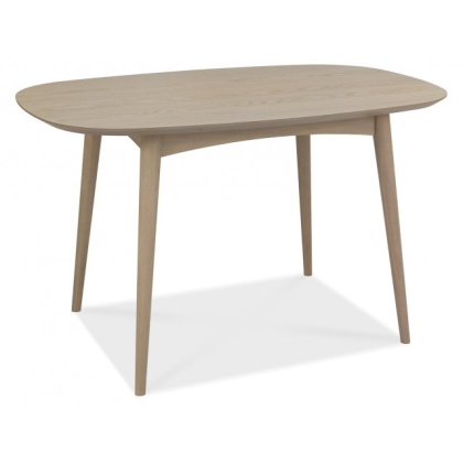 Dansk Scandi Oak 4 Seater Table & 4 Veneer Back Chairs in Cold Steel Fabric