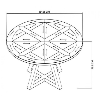 Indus Rustic Oak Circular Dining Table