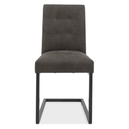 Indus Upholstered Cantilever Chair - Dark Grey Fabric (PAIR)