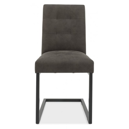Bentley Designs Indus Upholstered Cantilever Chair - Dark Grey Fabric (PAIR)