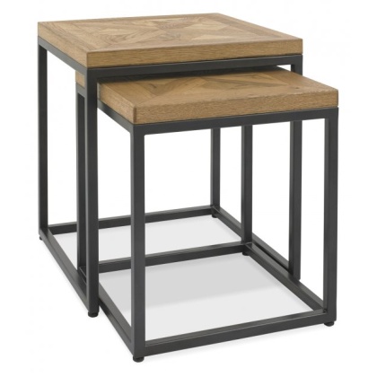 Bentley Designs Indus Rustic Oak Nest Of Tables Bentley Designs Indus Rustic Oak Nest Of Tables