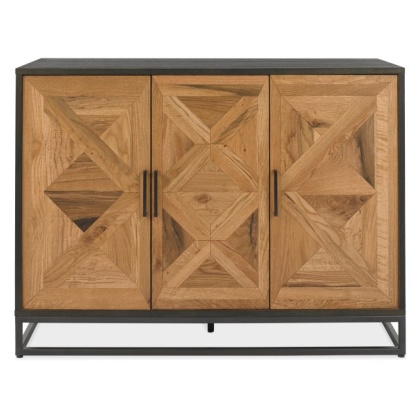 Indus Rustic Oak & Peppercorn Narrow Sideboard