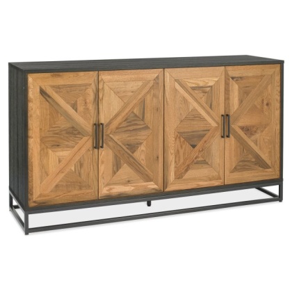 Bentley Designs Indus Rustic Oak & Peppercorn Wide Sideboard Bentley Designs Indus Rustic Oak & Peppercorn Wide Sideboard