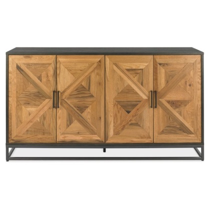 Bentley Designs Indus Rustic Oak & Peppercorn Wide Sideboard