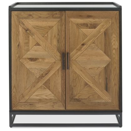 Bentley Designs Indus Rustic Oak & Peppercorn Drinks Cabinet