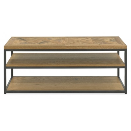 Bentley Designs Indus Rustic Oak Open Entertainment Unit