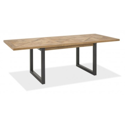 Bentley Designs Indus Rustic Oak 6-8 Seater Table & 6 Bentley Designs Indus Cantilever Chairs