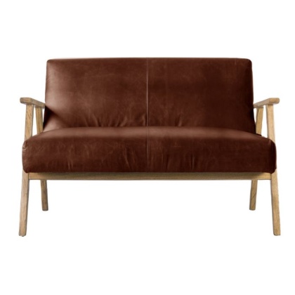 Gallery Direct Neyland 2 Seater Sofa Vintage Brown Gallery Direct Neyland 2 Seater Sofa Vintage Brown