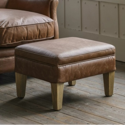 Gallery Mr. Paddington Stool Vintage Brown Leather