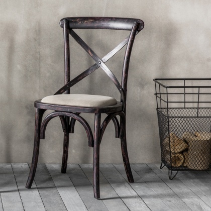 Gallery Cafe Chair Black Linen (Set of 2)