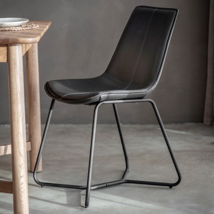 Gallery Hawking Dining Chair Charcoal (PAIR)