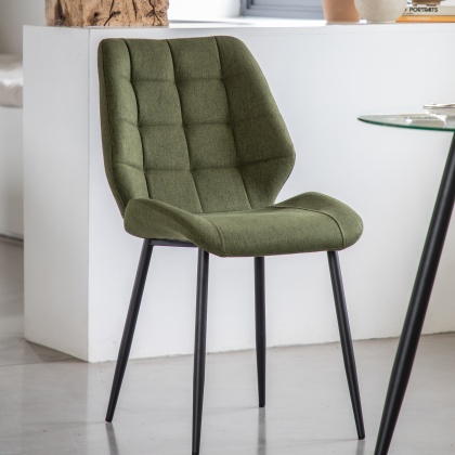 Manford Dining Chair Bottle Green (PAIR)