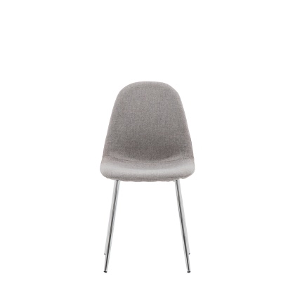 Gallery Millican Dining Chair Chrome / Light Grey (PAIR) Gallery Millican Dining Chair Chrome / Light Grey (PAIR)