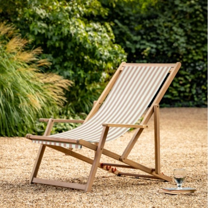 Brentham Deck Chair Clay Stripe