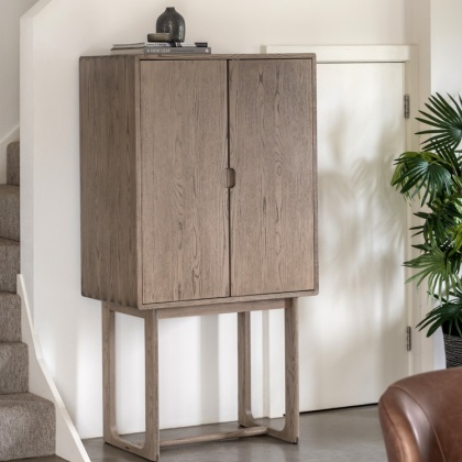 Gallery Craft Cocktail Cabinet Smoked