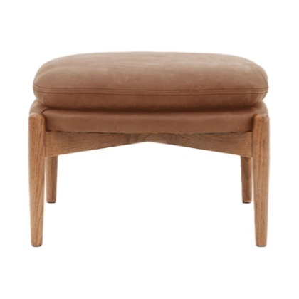 Gallery Direct Datsun Footstool Vintage Brown Leather