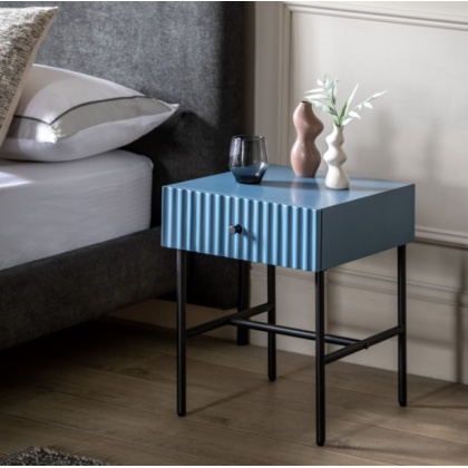 Gallery Buckhurst 1 Drawer Bedside Blue