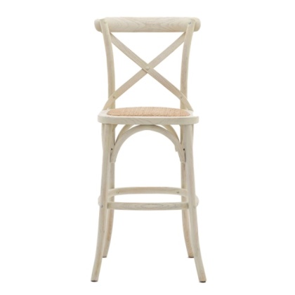 Gallery Cafe Stool White With Rattan (Set of 2) Gallery Cafe Stool White With Rattan (Set of 2)