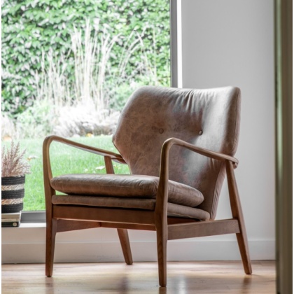 Gallery Jensen Armchair Brown Leather