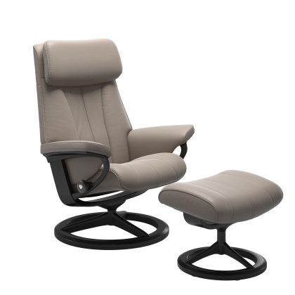 Stressless Paul Chair and Stool with Signature Base Stressless Paul Chair and Stool with Signature Base