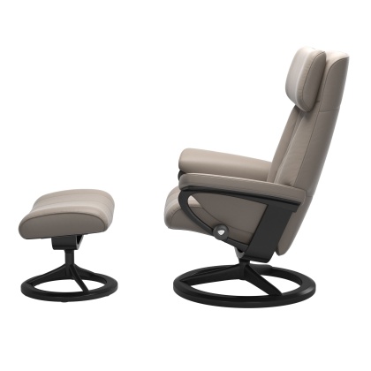 Stressless Paul Chair and Stool with Signature Base