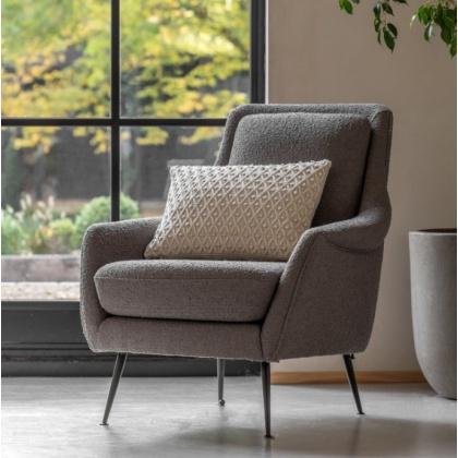 Gallery Brompton Armchair Dark Grey Linen