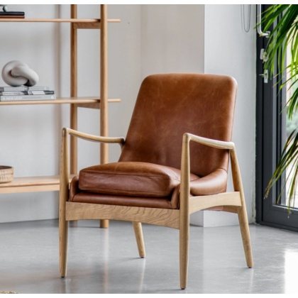 Gallery Carrera Armchair Brown Leather