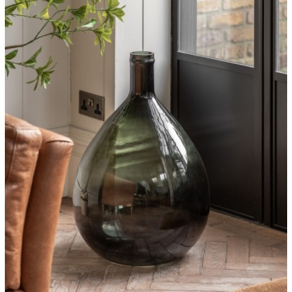 Rueda Giant Glass Bottle Vase Olive