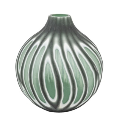 Morella Swirl Hand Carved Glass Vase Small Morella Swirl Hand Carved Glass Vase Small