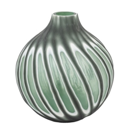 Morella Swirl Hand Carved Glass Vase Small