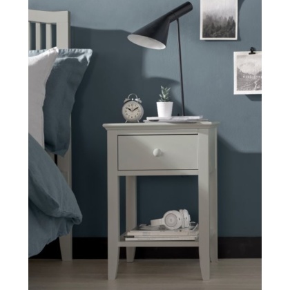 Bentley Designs Ashby Soft Grey 1 Drawer Nightstand