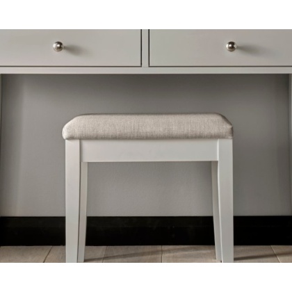 Bentley Designs Ashby Soft Grey Stool - Pebble Grey Fabric