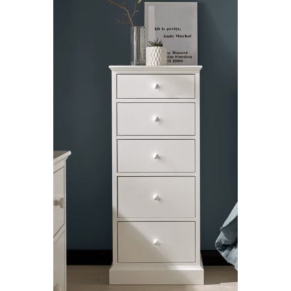Bentley Designs Ashby White 5 Drawer Tall Chest