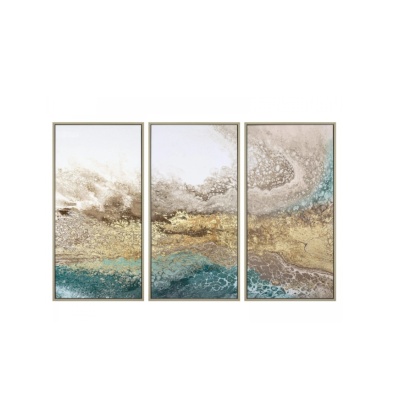 Serene Triptych Framed Canvas