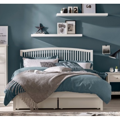 Bentley Designs Ashby White Slatted 5' Kingsize Bedstead