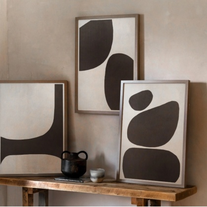 Pebble Collection Framed Canvas Set of 3