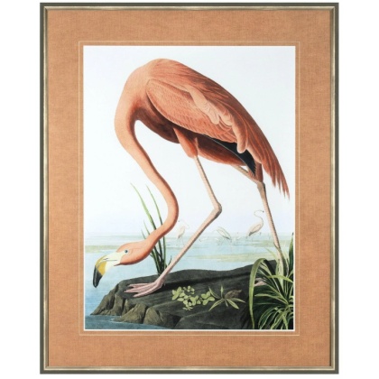 Vintage Pink Flamingo Framed Art