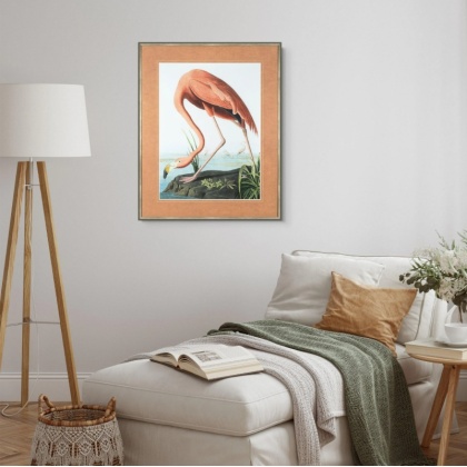 Vintage Pink Flamingo Framed Art