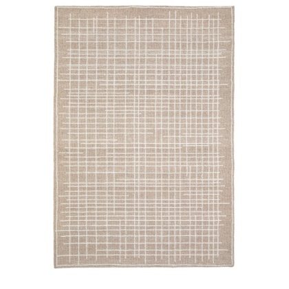 Elmira Tufted Rug – Large Cream Linear Wool Blend Elmira Tufted Rug – Large Cream Linear Wool Blend