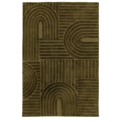 Saser Rug – Large Olive Green Geometric Textured Rug Saser Rug – Large Olive Green Geometric Textured Rug