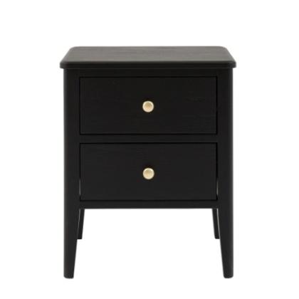 Gallery Direct Acton 2 Drawer Bedside Black Gallery Direct Acton 2 Drawer Bedside Black