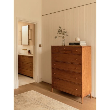 Ercol Salina 2103 8 Drawer Tall Chest | Vintage Ash Ercol Salina 2103 8 Drawer Tall Chest | Vintage Ash