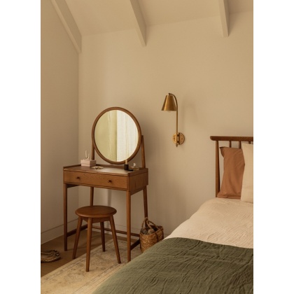 Ercol Salina 2106 Dressing Table | Round Mirror, Vintage Ash