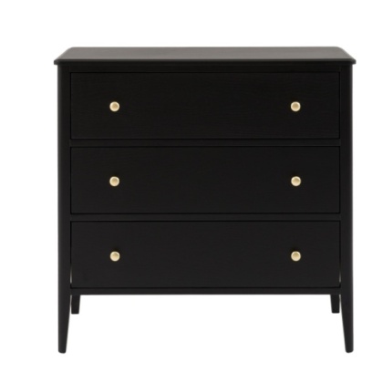 Gallery Direct Acton 3 Drawer Chest Black Gallery Direct Acton 3 Drawer Chest Black