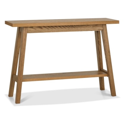 Bentley Designs Camden Rustic Oak Console Table With Shelf
