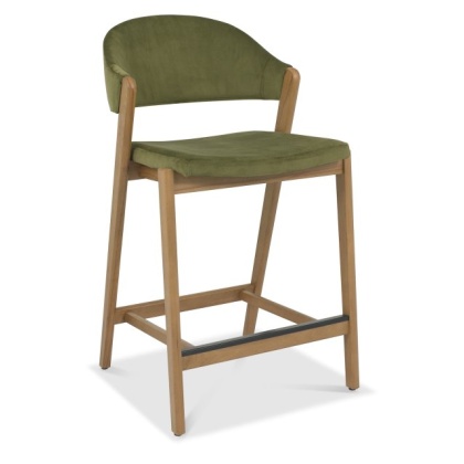 Bentley Designs Camden Rustic Oak Upholstered Bar Stool