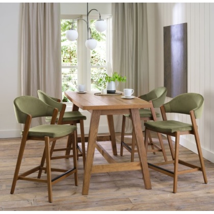 Bentley Designs Camden Rustic Oak Upholstered Bar Stool