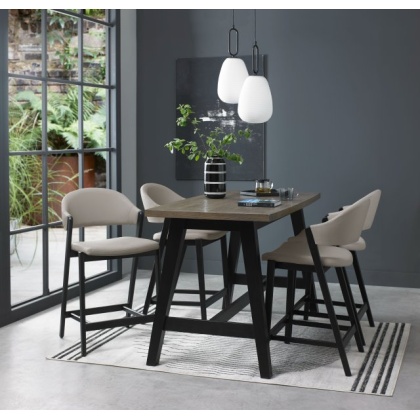 Bentley Designs Camden Weathered Oak & Peppercorn Bar Table